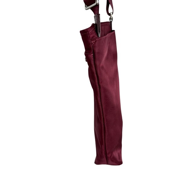 TUMI Voyager Tula Crossbody Bag Burgundy Nylon Travel - Picture 4 of 13